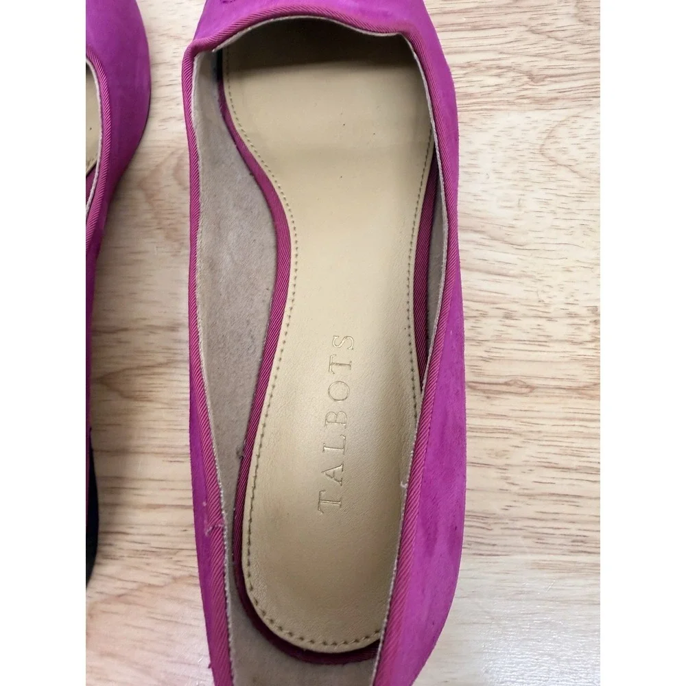 Talbots Pink Suede Flats 8M Gold Sequin Heart Loafers Leather #23 - Picture 11 of 11